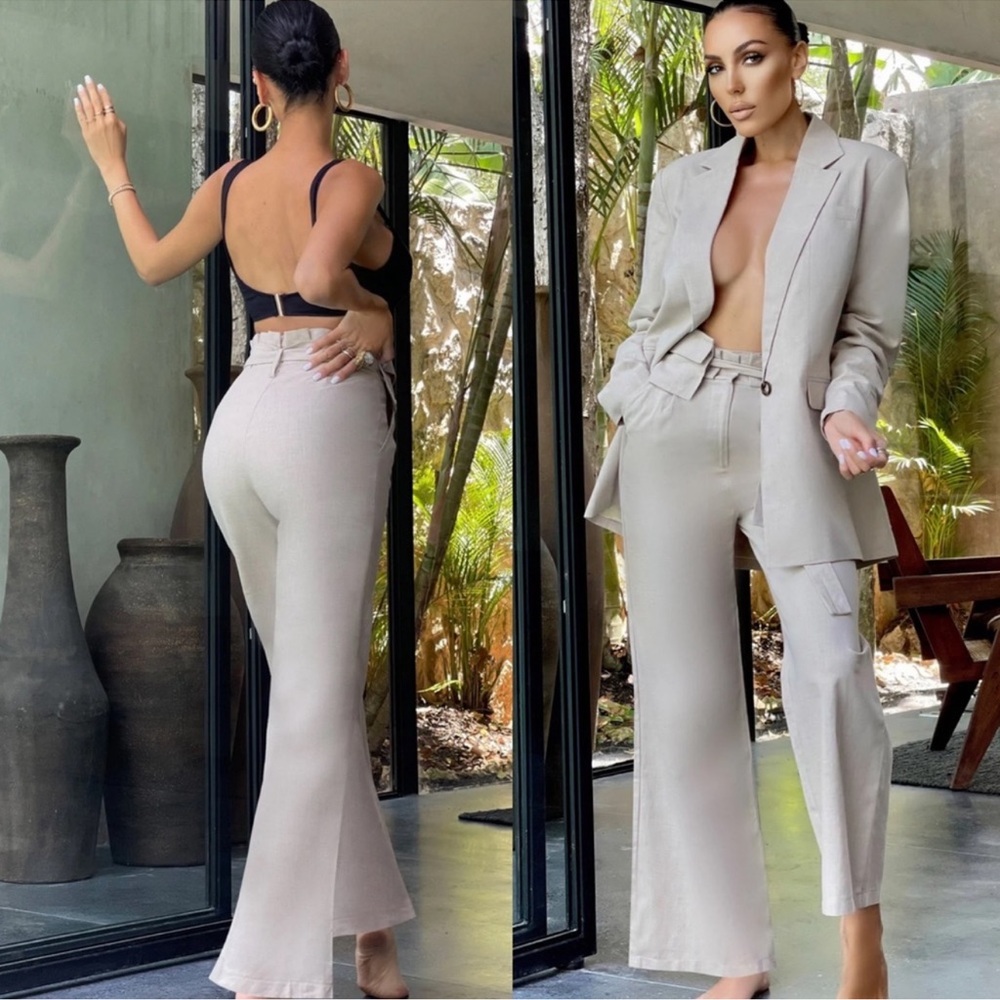 Sand Wide leg Trousers - Picture 4 of 12